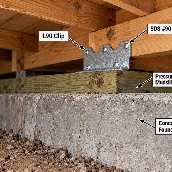 L-90 Angle Clips used in seismic retrofit